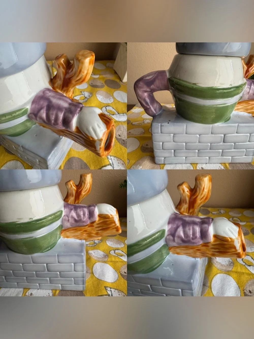 Feitx Vintage colorful Humpty Dumpty teapot